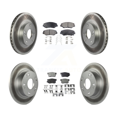 Image 1 of 10.. Front Rear Coated Disc Brake Rotors And Ceramic Pads Kit For Honda Accord KGT-100840