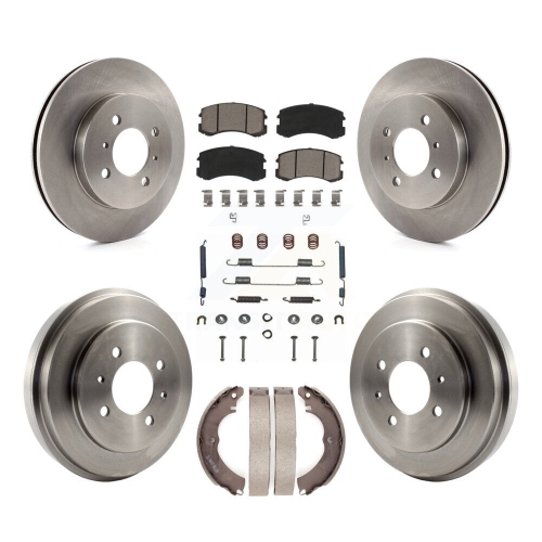 Front Rear Disc Brake Rotors Ceramic Pads And Drum Kit For Mitsubishi Lancer K8C-102181