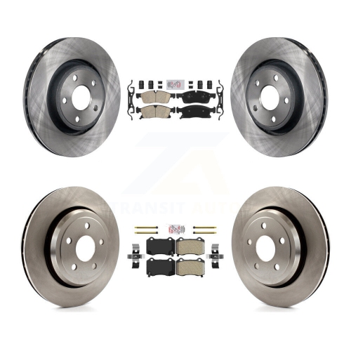 Front Ceramic Rear Semi-Metallic Pads And Disc Brake Rotors Kit For Dodge Durango K8A-107119