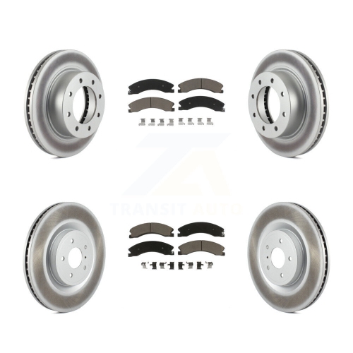 Image 1 of 10.. Front Rear Coated Brake Rotor & Ceramic Pad Kit For 2012-2021 Nissan NV2500 NV3500 NV1500 KGC-101385