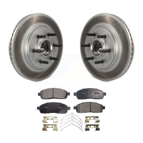 Image 1 of 10.. Front Coated Disc Brake Rotors Hub And Ceramic Pad Kit For Ford F-150 Lincoln Mark LT RWD KGT-100576