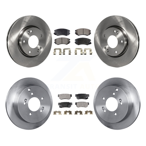 Image 1 of 10.. Front Rear Disc Brake Rotors And Semi-Metallic Pads Kit For Hyundai Tucson Kia Sportage K8F-101130
