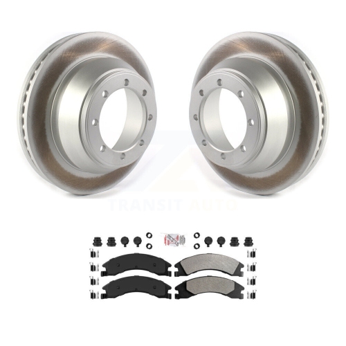 Image 1 of 10.. Rear Coat Brake Rotor Semi-Metallic Pad Kit For 09-10 Ford E-450 Super Duty DIESEL engine KGA-105351