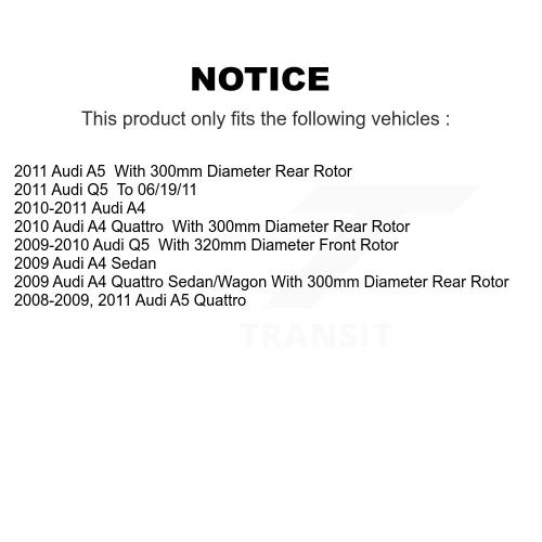 Disques de frein à disque recouverts à l'avant et plaquettes semi-métalliques pour Audi Q5 A4 Quattro A5 KGF-101051