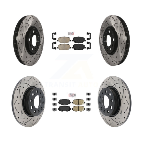 Image 1 de 10.. Kit de rotor de frein à disque à fente revêtu de céramique à l'arrière pour Jeep Renegade Fiat 500X KDA-100683