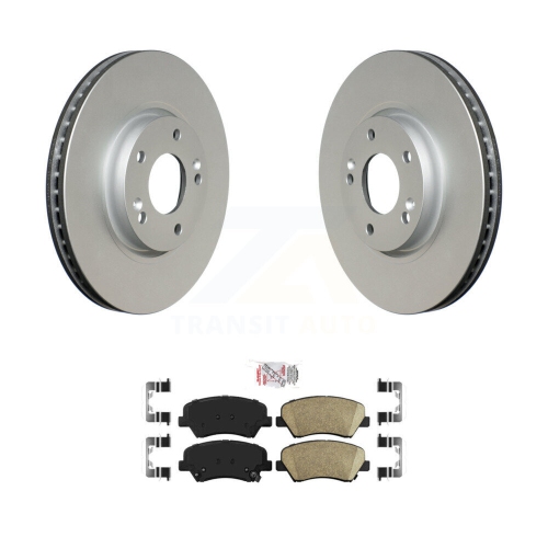 Front Coat Disc Brake Rotor Ceramic Pad Kit For 2014 Kia Forte SX With 15" Factory Wheels KGA-100482
