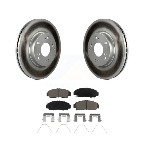 Image 1 of 10.. Front Coated Disc Brake Rotors And Ceramic Pads Kit For Honda Civic KGC-102188