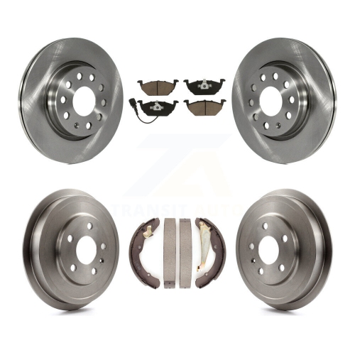 Image 1 of 10.. Front Rear Disc Brake Rotors Ceramic Pads And Drum Kit For Volkswagen Jetta K8C-102520