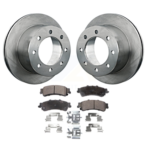 Image 1 of 10.. Rear Disc Brake Rotors And Semi-Metallic Pads Kit For 2001 GMC Sierra 3500 K8F-101518