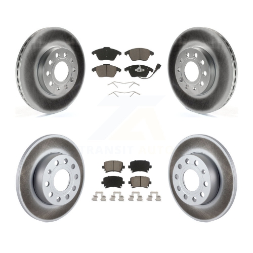 Front Rear Coated Disc Brake Rotors And Ceramic Pads Kit For 2006-2009 Volkswagen Rabbit KGC-101224