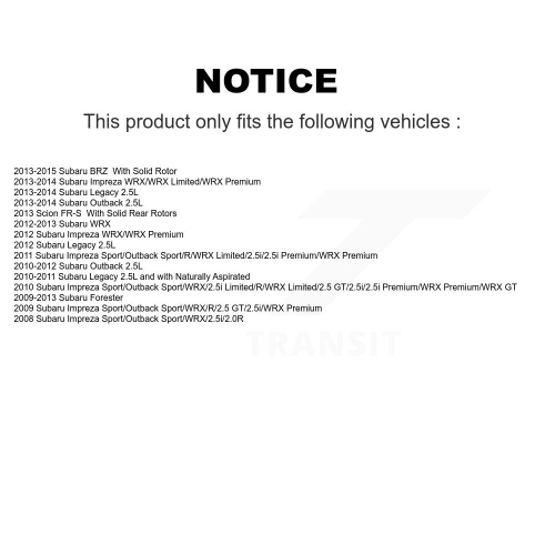 Ensemble de plaquettes en céramique pour disques de frein à fente perforée arrière pour Subaru Impreza Forester Outback Legacy KDT-100516