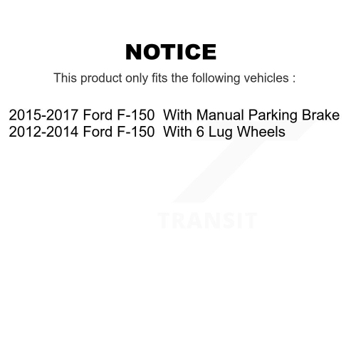Plaquettes semi-métalliques avant et disques de frein arrière pour Ford F-150 K-8 A-106808