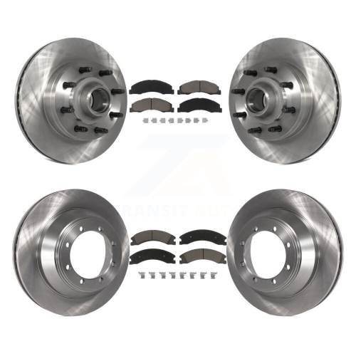 Front Rear Brake Rotors Ceramic Pad Kit For Ford E-450 Super Duty With Single Wheels K8C-102619