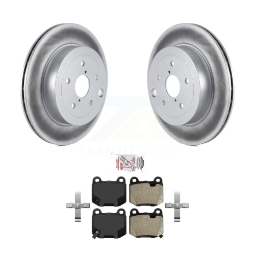 Image 1 of 10.. Rear Coated Disc Brake Rotors And Semi-Metallic Pads Kit For Subaru Impreza WRX STI KGA-103734