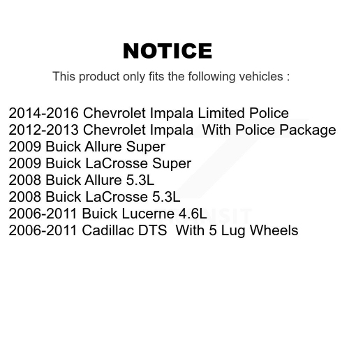 Ensemble de plaquettes en céramique pour disques de frein avant Lucerne de Chevrolet Impala LaCrosse DTS KGA-100507 de Buick