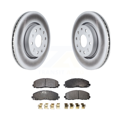Image 1 of 10.. Front Coated Disc Brake Rotors And Semi-Metallic Pads Kit For Jeep Wrangler Gladiator KGF-102449