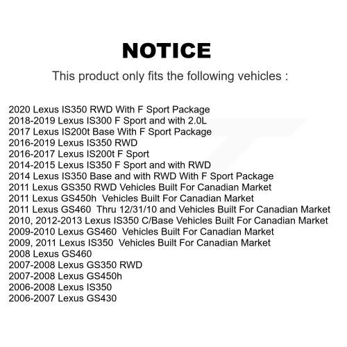 Kit disque de frein avant et plaquettes semi-métalliques pour Lexus IS350 IS300 GS350 de 450 h IS200t GS430 K8F-103115