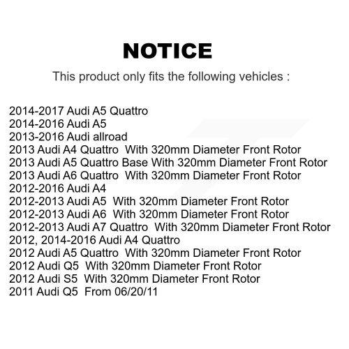 Ensemble de disques de frein à disque avant et plaquettes en céramique pour Audi A4 Quattro Q5 A5 allroad A7 S5 A6 K8T-100636
