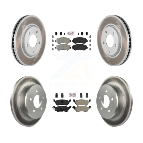 Image 1 of 10.. Front Rear Semi-Metallic Pad Coated Disc Brake Rotor Kit For Dodge Grand Caravan Chrysler KGA-105345