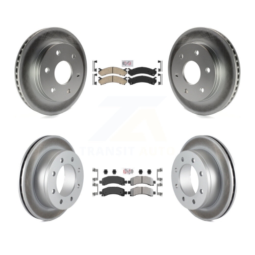 Front Ceramic Rear Semi-Metallic Pad Coat Brake Rotors Kit For Chevrolet Express 2500 GMC KGA-105079