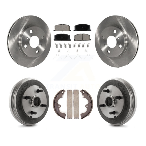 Front Rear Disc Brake Rotors Ceramic Pads And Drum Kit For Toyota Tercel Paseo K8C-102506