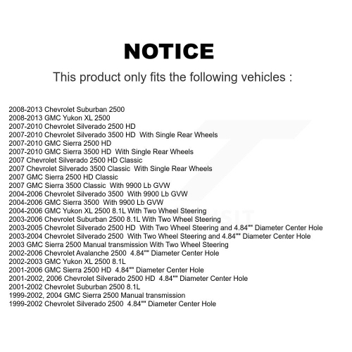 Rear Brake Rotors Ceramic Pad Kit For Chevrolet GMC Sierra 2500 HD Silverado 3500 Classic K8T-101629