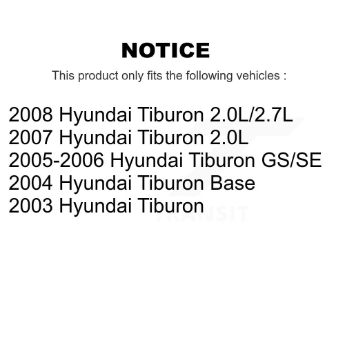 Disques de frein à disque recouverts à l'avant et plaquettes semi-métalliques pour Hyundai Tiburon KGS-100818