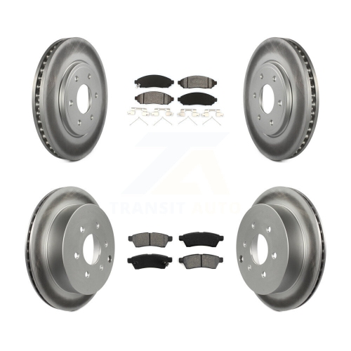 Image 1 of 10.. Front Rear Coat Brake Rotor Semi-Metallic Pad Kit For Nissan Frontier Suzuki Equator 2.5L KGS-100894