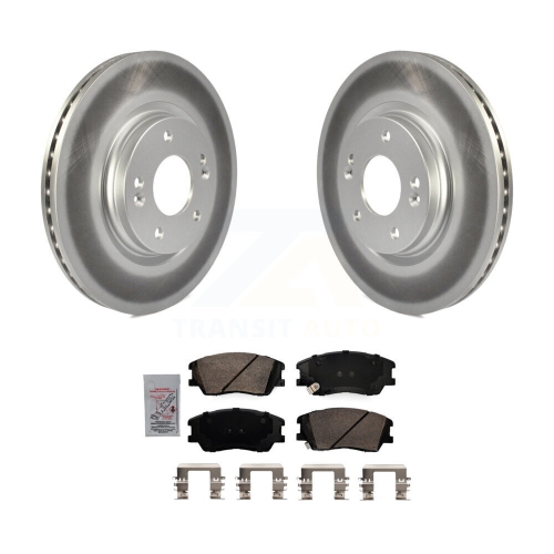 Front Coated Disc Brake Rotors And Ceramic Pads Kit For Kia Soul EV KGA-100995