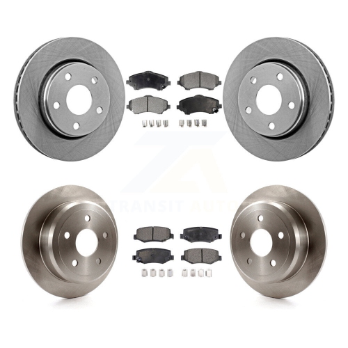 Front Rear Disc Brake Rotors And Semi-Metallic Pads Kit For Jeep Wrangler JK K8F-100971