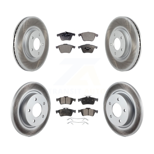 Image 1 of 10.. Front Rear Coated Disc Brake Rotors And Semi-Metallic Pads Kit For Mazda 3 KGF-102105