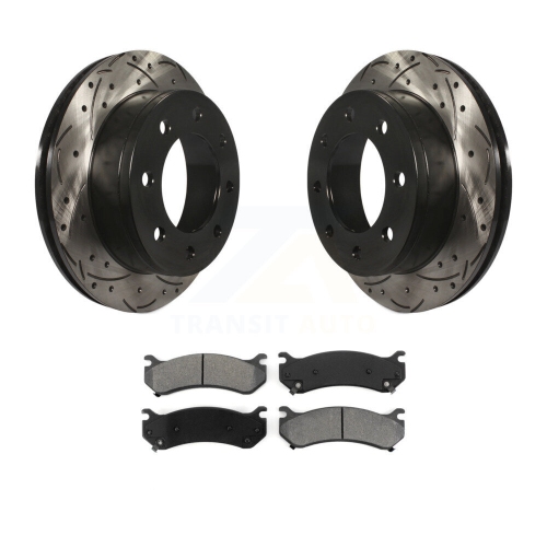 Image 1 de 10.. Jeu de plaquettes semi-métalliques pour disque de frein à fente de perceuse arrière pour Chevrolet GMC Sierra 2500 HD Hummer KDS-100377