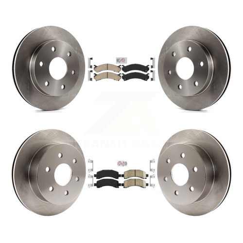 Front Rear Ceramic Pad Brake Rotor Kit For 06 GMC Savana 2500 GAS engine With 7300 Lb GVW K8A-106613