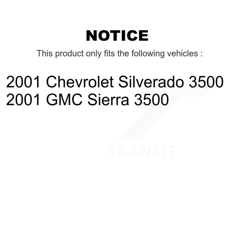 Ensemble de disques de frein arrière et plaquettes en céramique pour GMC Sierra 3500 K8T-101640 2001