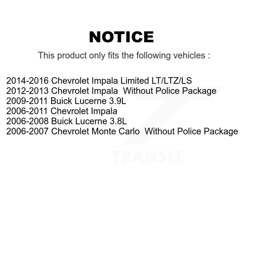 Ensemble de plaquettes en céramique pour disques de frein avant pour Chevrolet Impala Buick Lucerne Monte Carlo Limited 8&nbsp;A-104588