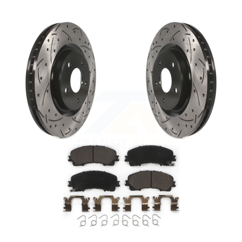 Disques de frein à disque perforés et plaquettes en céramique enduits de revêtement avant pour Nissan Rogue KDT-100183