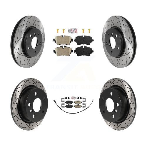 Front Rear Ceramic Pads And Coated Drilled Slotted Disc Brake Rotors Kit For Mini Cooper KDA-101622