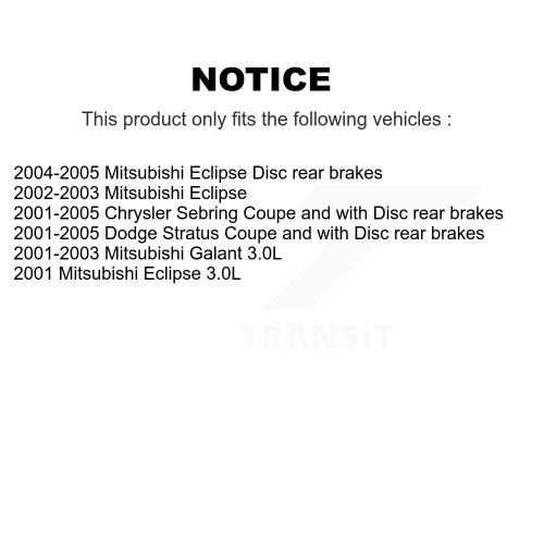 Front Rear Disc Brake Rotor Semi-Metallic Pad Kit For Chrysler Sebring Mitsubishi Eclipse K8F-100934