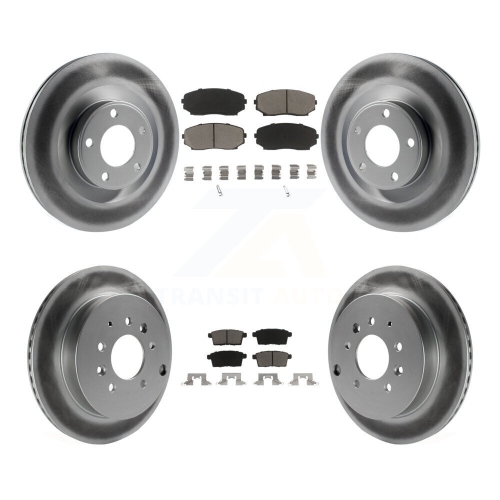 Image 1 of 10.. Front Rear Coated Disc Brake Rotors And Ceramic Pads Kit For Ford Edge Lincoln MKX KGC-100838