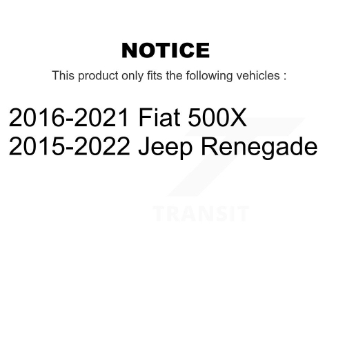 Disques de frein à disque et plaquettes de céramique à revêtement arrière avant pour Jeep Renegade Fiat 500X KGC-100971