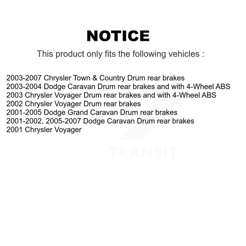 Front Rear Brake Rotors Semi-Metallic Pad Drum Kit For Dodge Caravan Grand Chrysler K8F-102302