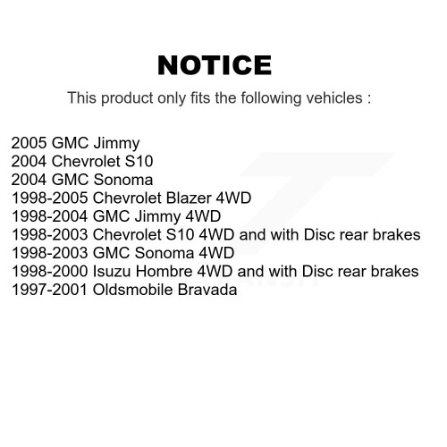 Front Rear Brake Rotors & Semi-Metallic Pad Kit For Chevrolet GMC Blazer S10 Jimmy Sonoma K8S-100755