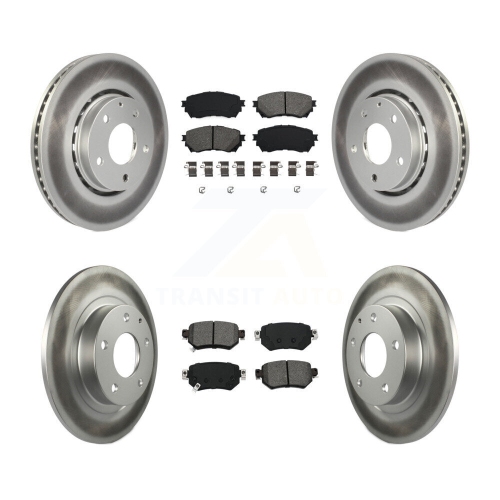 Front Rear Coated Brake Rotor Semi-Metallic Pad Kit For 19-21 Mazda 6 Naturally Aspirated KGS-102114