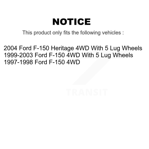 Front Disc Brake Rotors And Ceramic Pads Kit For Ford F-150 Heritage 4WD K8T-100106