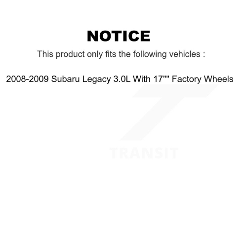 Rear Coated Brake Rotor & Semi-Metallic Pad Kit For Subaru Legacy With 17" Factory Wheels KGA-105423