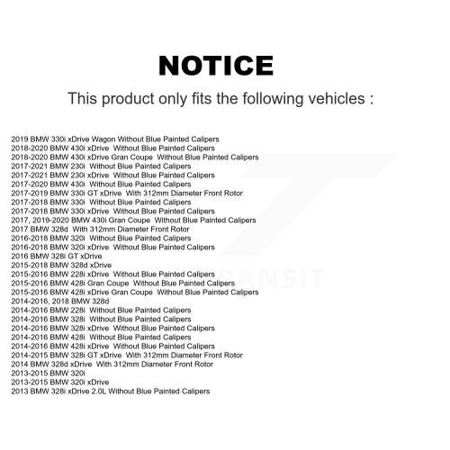 Ensemble de plaquettes semi-métalliques de disque de frein avant pour BMW 328i xDrive 330i 320i 428i 328d 230i 430i K8F-100528