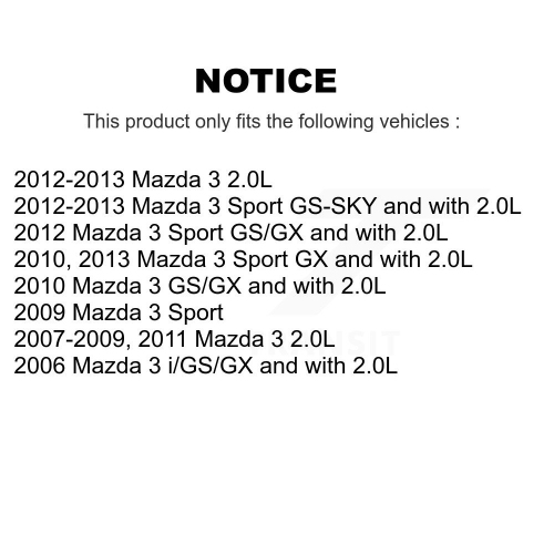 Disques de frein à disque et plaquettes en céramique recouverts à l'arrière pour Mazda 3 Sport KGA-103932