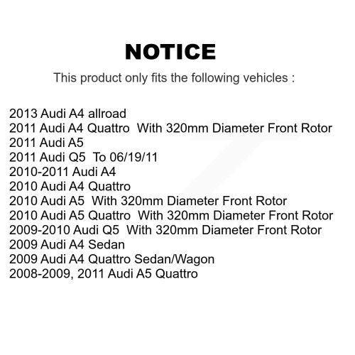Front Disc Brake Rotors And Ceramic Pads Kit For Audi A4 Quattro Q5 A5 allroad K8T-100585