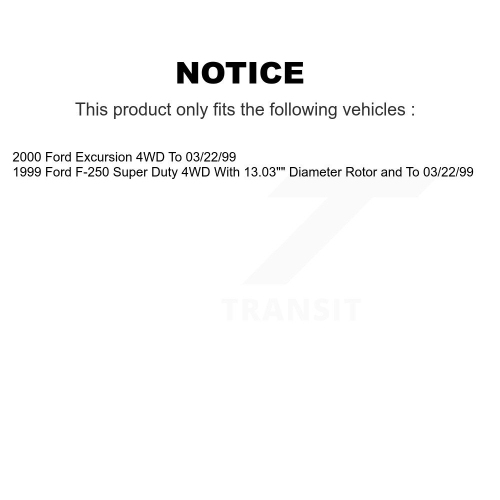 Kit de plaquettes semi-métalliques de frein à disque arrière avant pour Ford F-250 Super Duty Excursion 4WD K8S-100866