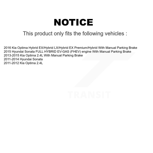 Disques de frein arrière avant et plaquettes en céramique pour Hyundai Sonata Kia Optima K8C-100835